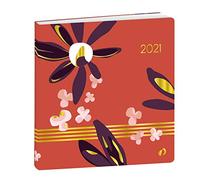 QUO VADIS Nova Weekly Medium finition rasé vif Agenda civil Semainier 16x16cm Fleurs Rose Année 2021