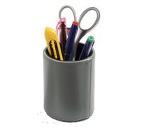 Quo Vadis - Pot à crayons - Satiny - Gris - 10x7 cm Cuir pleine fleur de vachette