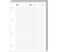 Quo Vadis Recharge Organiseur Feuilles Téléphone T17 Papier Clairefontaine blanc 10x17 cm