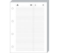 Quo Vadis - Recharge Organiseur - FEUILLES TELEPHONE T21 Blanc - 15x21 cm