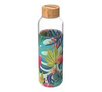 Quokka 8412497400003 Bouteille Ronde en Verre avec Housse en Silicone, 660 ML, capacité Tropicale