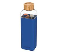Quokka 84124974002322 Bouteille carrée en Verre avec Housse en Silicone, capacité 700 ML, intérieur Jardin Abstrait