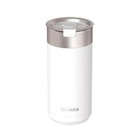 Quokka Boost Gobelet blanc 400 ml - Infuseur à thé intégré - Isolation à double paroi - Acier inoxydable réutilisable - Boissons chaudes et froides