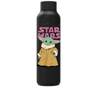 Quokka Bouteille isotherme en acier inoxydable Solid Jet Black 630 ml The Mandalorian GROGU Neon