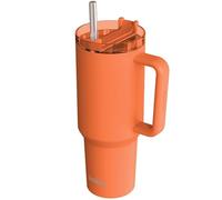 Quokka Gobelet Stream Papaya Orange 950 ml - Couvercle multifonction avec paille - Double paroi isolante - Acier inoxydable réutilisable