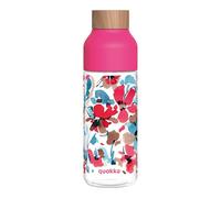 Quokka Bouteille d'Eau Réutilisable Ice 720ml avec Bouchon Bois et Motif Floral Rose