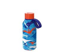 Quokka Kids Solid Avec Cintre - Dinosaur 330 ML | Bouteilles d'eau en acier inoxydable sans BPA | Bouteille thermique à double paroi - Garde le froid et la chaleur pour les enfants et les adultes