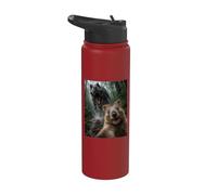 Quokka Selfie avec dinosaure T-Rex Stainless Steel Insulated Water Bottle