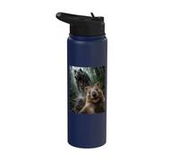Quokka Selfie avec dinosaure T-Rex Stainless Steel Insulated Water Bottle