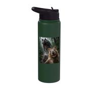 Quokka Selfie avec dinosaure T-Rex Stainless Steel Insulated Water Bottle
