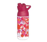 Quokka Swift Red Flowers Gourde 785 ml - Embout confortable - Poignée ergonomique - Sans BPA - Légère et résistante - Utilisation quotidienne et sport