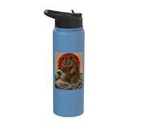 Quokkazilla drôle art japonais vintage amateur de quokka Stainless Steel Insulated Water Bottle
