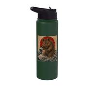Quokkazilla drôle art japonais vintage amateur de quokka Stainless Steel Insulated Water Bottle