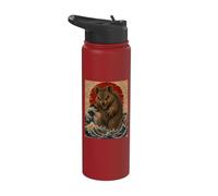 Quokkazilla drôle art japonais vintage amateur de quokka Stainless Steel Insulated Water Bottle