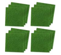 Quorumsg 12 Pièces Herbe de Mousse Miniature, 15 X 15cm Tapis de Pelouse Verte Artificielle, Réutilisable Simulation Gazon, Mini Simulation Gazon pour Décoration Miniature Jardin Maison de Poupée