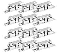 Quorumsg 12 Pièces Loqueteau à Bille, Alliage de Zinc Loquet de Porte à Rouleaux Doubles, Réglable Loqueteau a Bille, Loquet Porte pour Armoires Meubles d'armoire(Argenté)