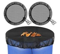 Quorumsg 2 Pièces Filet pour Citerne de Pluie, Diamètre 95 CM Filet Recuperateur Eau avec Cordon de Serrage, Réglable Filets pour Baril de Pluie, Contre Les Feuilles, Les moustiques(Noir)