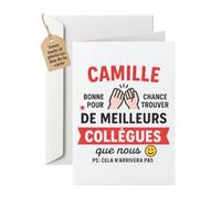 quotedazur Café-Croissant - Carte Départ Collègue De Travail Grand Format | Idéal pour pot de départ, nouveau travail, enveloppe fournie