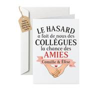 quotedazur Café-Croissant - Carte Départ Collègue De Travail Grand Format | Idéal pour pot de départ, nouveau travail, enveloppe fournie