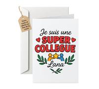 quotedazur Café-Croissant - Carte Départ Collègue De Travail Grand Format | Idéal pour pot de départ, nouveau travail, enveloppe fournie