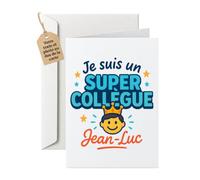 quotedazur Café-Croissant - Carte Départ Collègue De Travail Grand Format | Idéal pour pot de départ, nouveau travail, enveloppe fournie