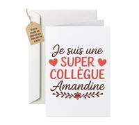 quotedazur Café-Croissant - Carte Départ Collègue De Travail Grand Format | Idéal pour pot de départ, nouveau travail, enveloppe fournie