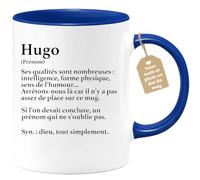 quotedazur - Mug Définition Prénom Hugo Dieu Tout Simplement | Cadeau Humour Prénom - Idée Cadeau Famille Saint Valentin - Tasse Prénom Hugo