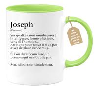 quotedazur - Mug Définition Prénom Joseph Dieu Tout Simplement - Cadeau Humour Prénom - Idée Cadeau Famille Saint Valentin - Tasse Prénom Joseph