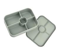 Qusinfc Boîte à bento en silicone conviviale avec 5 sections individuelles avec couvercle résistant aux déversements, porte-repas pour usage domestique, camping, boîte à déjeuner anti-fuite