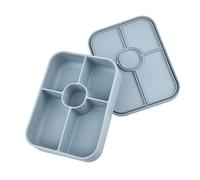 Qusinfc Boîte à bento en silicone conviviale avec 5 sections individuelles avec couvercle résistant aux déversements, porte-repas pour usage domestique, camping, boîte à déjeuner anti-fuite