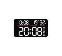 Qusinfc Horloge électronique : alarme, mode, télécommande et support mural/bureau design pour espaces minimalistes Horloge électronique contemporaine ABS numérique