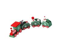 Qusinfc Scène de Noël artistique en bois efficace en forme de train - Centre de table d'intérieur - Décorations traditionnelles de fête de Noël - Décoration de maison en bois