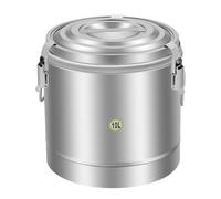 Qussse Seau isotherme en acier inoxydable avec couvercle - 10 l - Seau de transport professionnel - Seau de cuisine en acier inoxydable pour sucre, farine, céréales, huile, lait, etc.