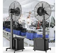 QUSYZD Ventilateur brumisateur oscillant, Ventilateur sur Pied avec brumisateur, Oscillation à 90°, 3 Vitesses, réservoir de 42 L, Usage Industriel extérieur (restau,Fan blade650mm
