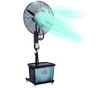 QUSYZD Ventilateur sur Pied oscillant avec brumisateur, Hauteur réglable, Oscillation à 90°, 3 Vitesses de Refroidissement, réservoir de 42 L, brumisateur Noir pour,Fan blade750mm