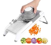 QUTBAG Mandoline réglable 4 en 1, Hachoir à légumes de Cuisine, trancheuse à Julienne en Acier Inoxydable, râpe à Fromage Domestique pour tranches, dés, hacher, Julienne