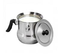 QUTHZZHY Casserole à lait double paroi pour induction en acier inoxydable | Casserole à bain-marie de 2 l avec sifflet, pour induction électrique, gaz, induction