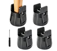 QUTHZZHY Lot de 4 rehausseurs de meubles réglables de 6 à 8 cm, avec pince à vis, pour pieds de chaise carrés et ronds de 10 à 50 mm de large, rehausseur de table