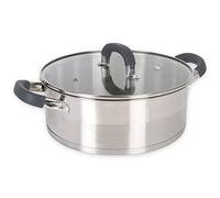Quttin - Casserole professionnelle à induction, cuisine four en acier inoxydable anti-adhérent, grande casserole avec couvercle, convient à tous les types de cuisinières à induction, gaz, vitro,