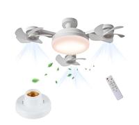 QUUGAR 2026 Nouveaux Ventilateur de Plafond avec Lumiere et Telecommande | E27 Lampe de Ventilateur LED Dimmable Plafonnier, Silencieux,3 Vitesses pour Chambre, Salon et Cuisine