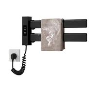 QUUGAR Sèche-Serviette Electrique Mural,2/4/8H Minuterie,écran Tactile LED | 80W Chauffe-Serviettes Température Réglable 50/60/70℃,45*18cm Sèche Serviette électrique,Chauffe Serviette Salle de Bain