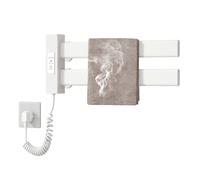 QUUGAR Sèche-Serviette Electrique Mural,2/4/8H Minuterie,écran Tactile LED | 80W Chauffe-Serviettes Température Réglable 50/60/70℃,45*18cm Sèche Serviette électrique,Chauffe Serviette Salle de Bain