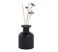 QUUPY Flacon diffuseur en Verre décoratif pour aromathérapie, Parfum, huiles essentielles et bâtons de Rechange Noir 150 ML