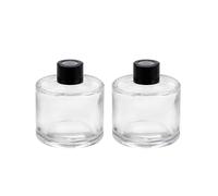 QUUPY - Lot de 2 flacons diffuseurs ronds en verre épais, 50 ml