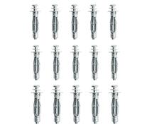 QUUPYSTORE Lot de 15 vis Molly M4 pour montage mural creux sur cloison | Longueur du manchon : 3,20 cm - Convient aux panneaux de 0,30 à 1,19 cm d'épaisseur - Construction en acier inoxydable - Pour