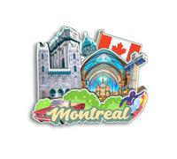 Quwsne Aimant de réfrigérateur Montréal Canada - Souvenirs de voyage - Cadeaux touristiques 3D - Monuments classiques faits à la main - Décoration d'intérieur - 923