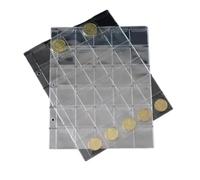 QuxetlRyz Raccolta Monete Album 10/20 PCS 20/30/42 Hole Coin Pocket Pages Collection Binder Inserts Sleeves Stamp Holders Collecting Album Book(30 Grids 10pcs)