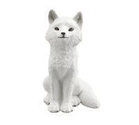QUXVUIS Décoration extérieure, pelouse, Jardin : Figurines d'animaux réalistes au Design soigné, idéales comme Cadeaux de Pendaison de crémaillère pour, Renard Arctique