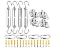 QUXVUIS Kit d'installation de Voile d'ombrage Comprenant Un Ensemble de Supports muraux à Crochet à Ressort et tendeur adapté l'installation de Voile, M8