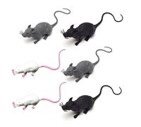 QUXVUIS Rat en Caoutchouc Gris pour farces et décorations Modèles de Rats artificiels réalistes Lot de 6 Rats en Caoutchouc d'halloween Plastique